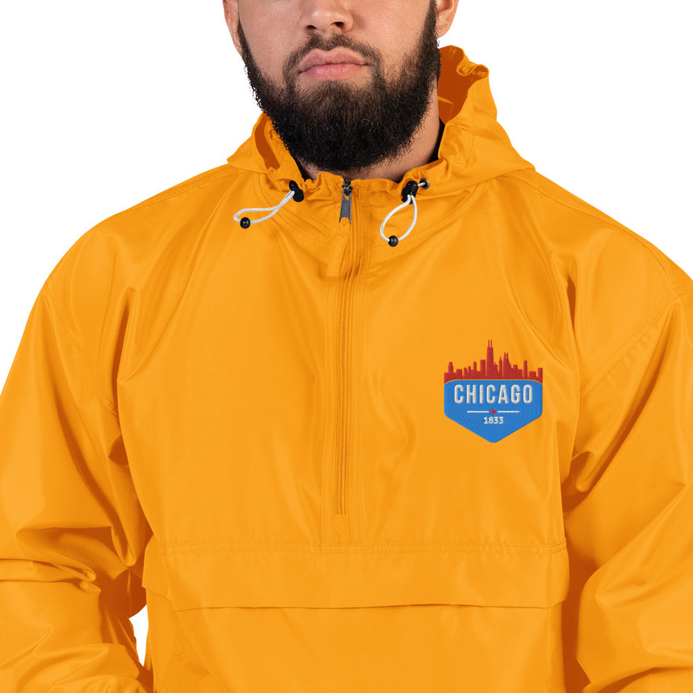 Champion Rain Jacket | Embroidered Chicago Flag Theme Patch