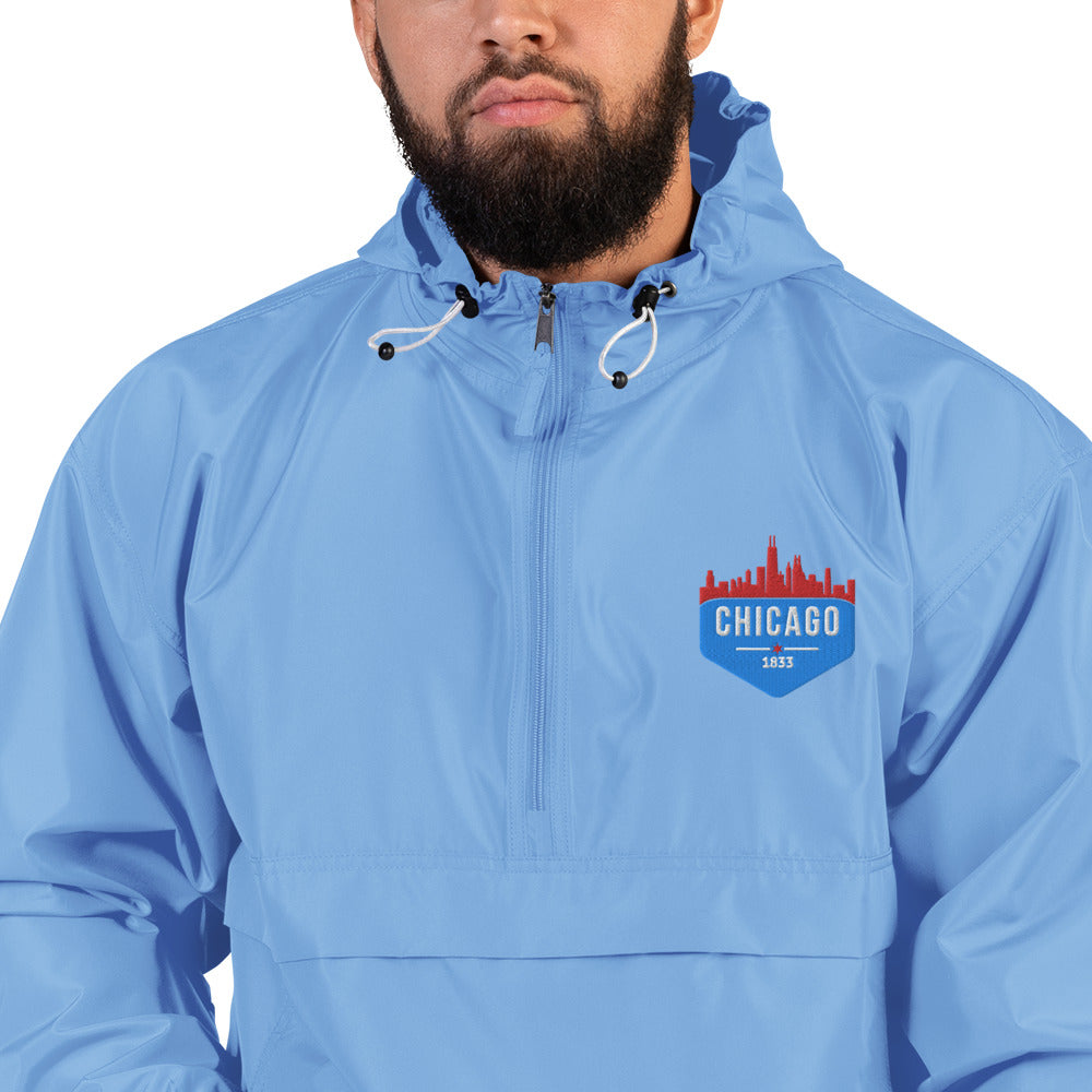 Champion Rain Jacket | Embroidered Chicago Flag Theme Patch