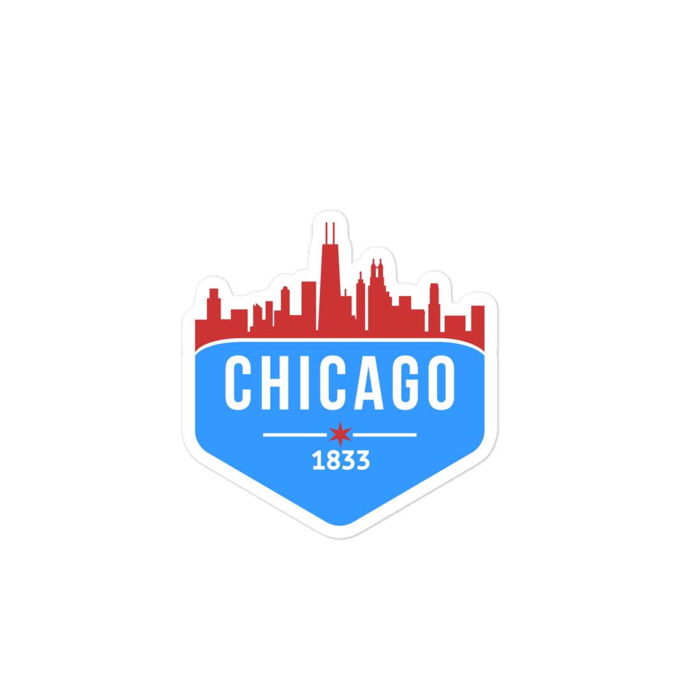 Bubble-free sticker | Chicago Flag Theme