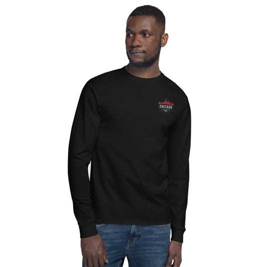 Men's Champion Long Sleeve Shirt | Embroidered Chicago Bulls Theme Patch