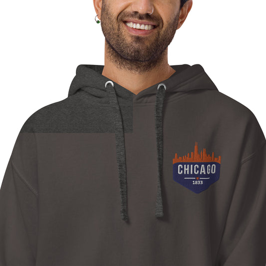 Men's Hoodie | Embroidered Chicago Bears Theme Patch