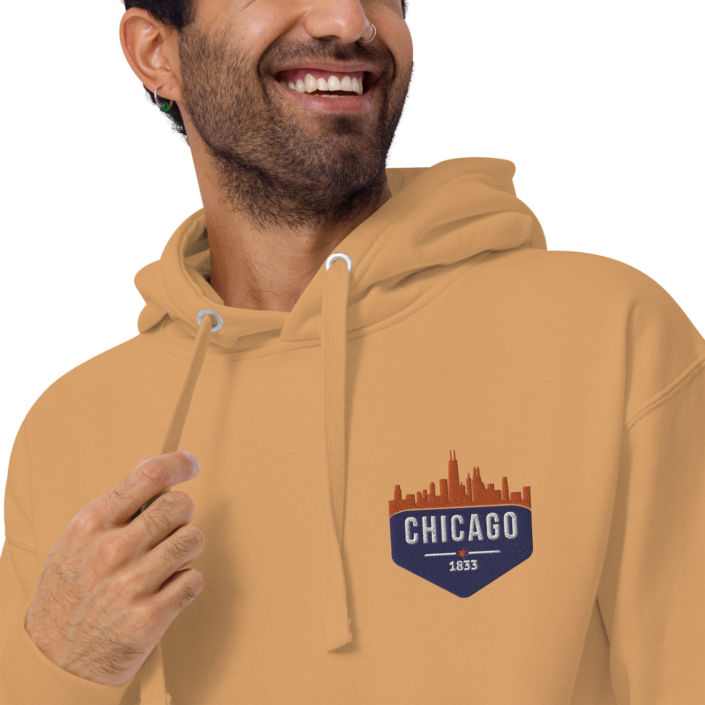 Men's Hoodie | Embroidered Chicago Bears Theme Patch