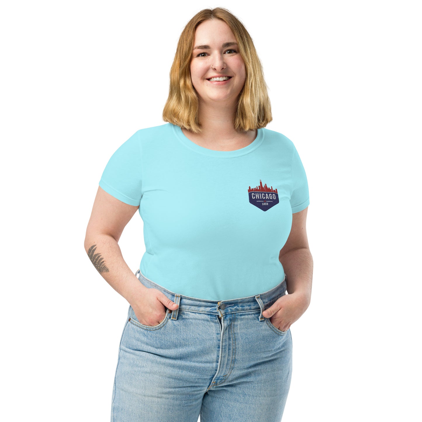 Women's Chicago Cubs Heathered Royal Plus Size Cold Shoulder T-Shirt
